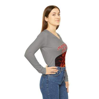 Premium Crap Chic Long Sleeve V-Neck Tee - Grey