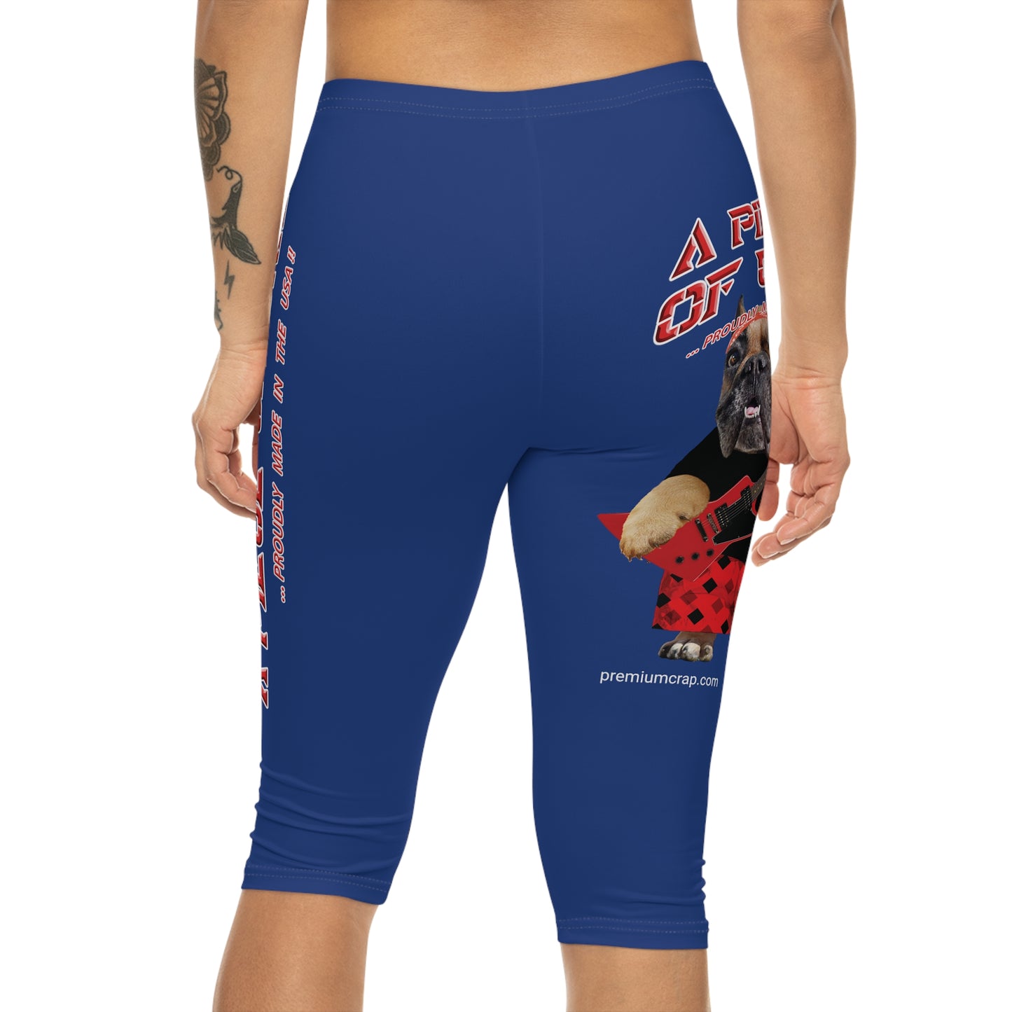 A Piece Of Crap II Women’s Capri Leggings - Dark Blue