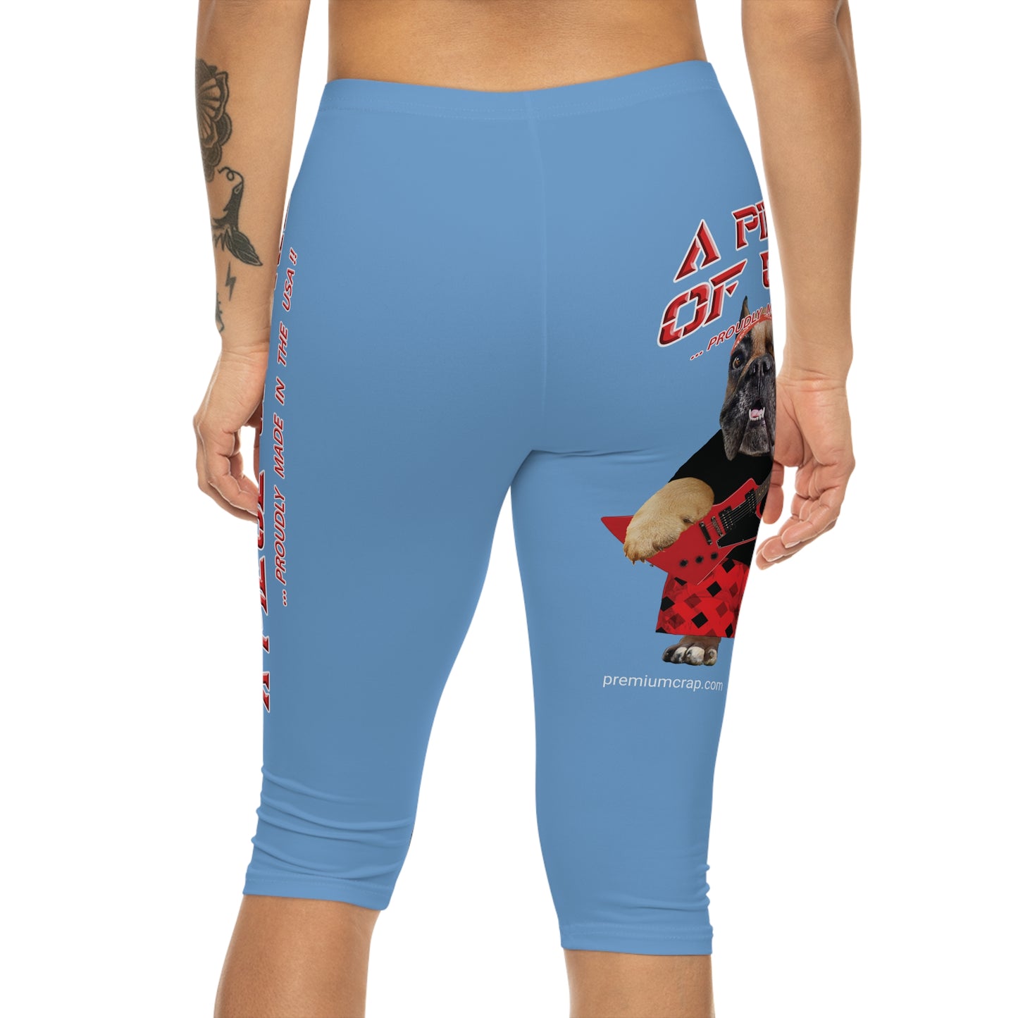 A Piece Of Crap II Women’s Capri Leggings - Light Blue