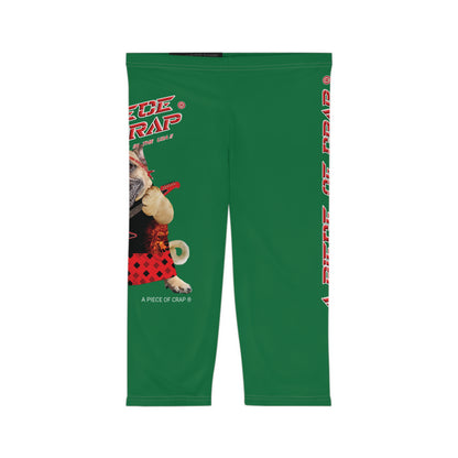 A Piece Of Crap II Women’s Capri Leggings - Dark Green