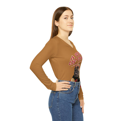 A Piece Of Crap II Women's Long Sleeve V-neck Shirt - Light Brown