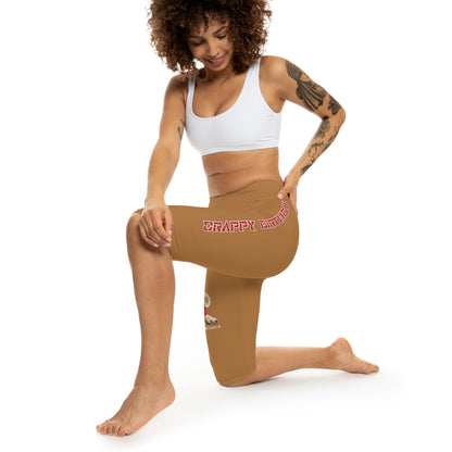 Crappy Birthday II Women’s Capri Leggings - Light Brown