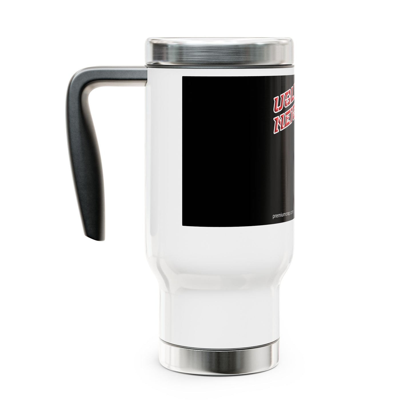 Ugly Neighbor II Stainless Steel Travel Mug with Handle, 14oz