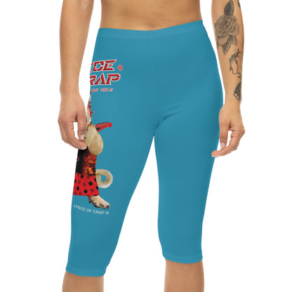 A Piece Of Crap II Women’s Capri Leggings - Turquoise