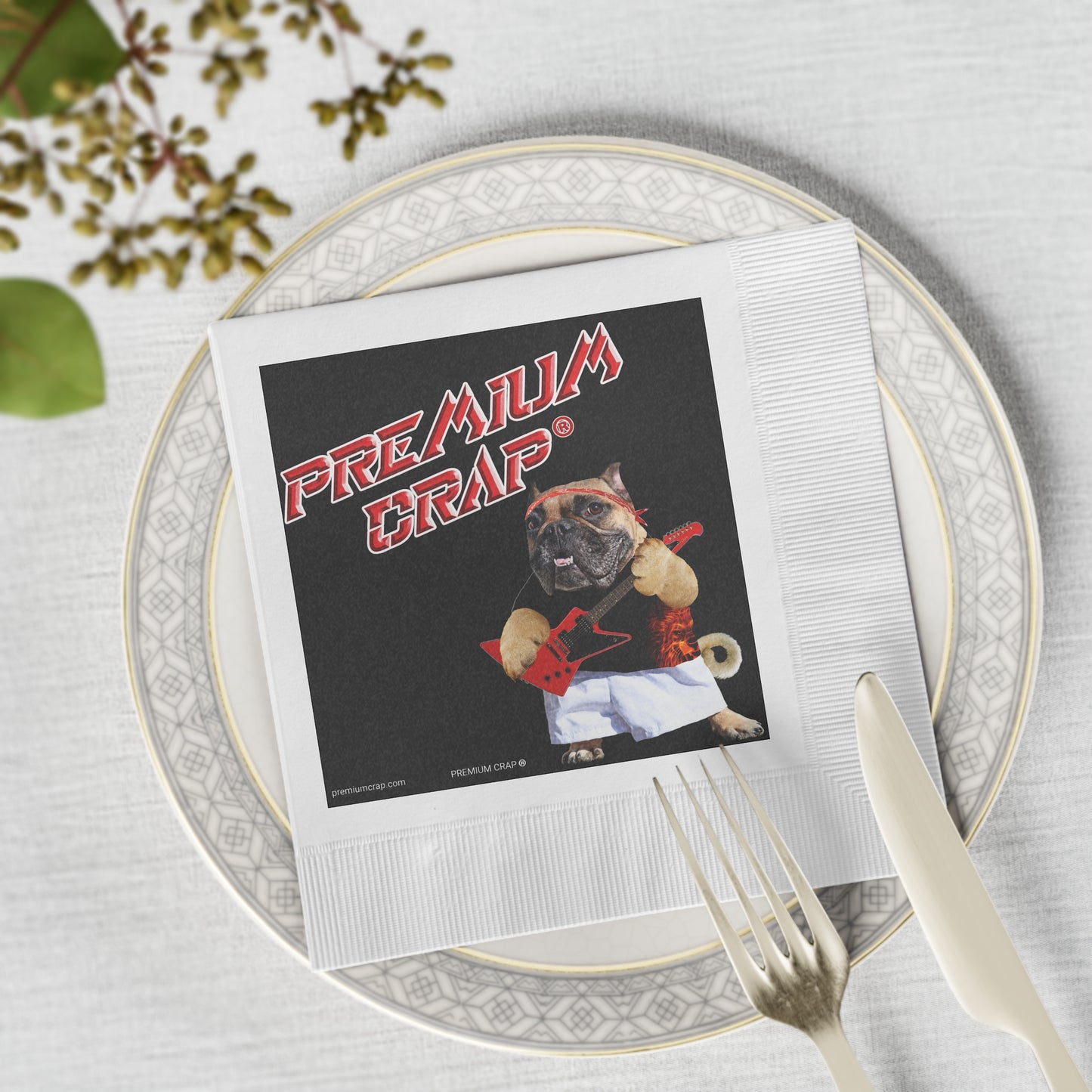 Premium Crap White Coined Napkins