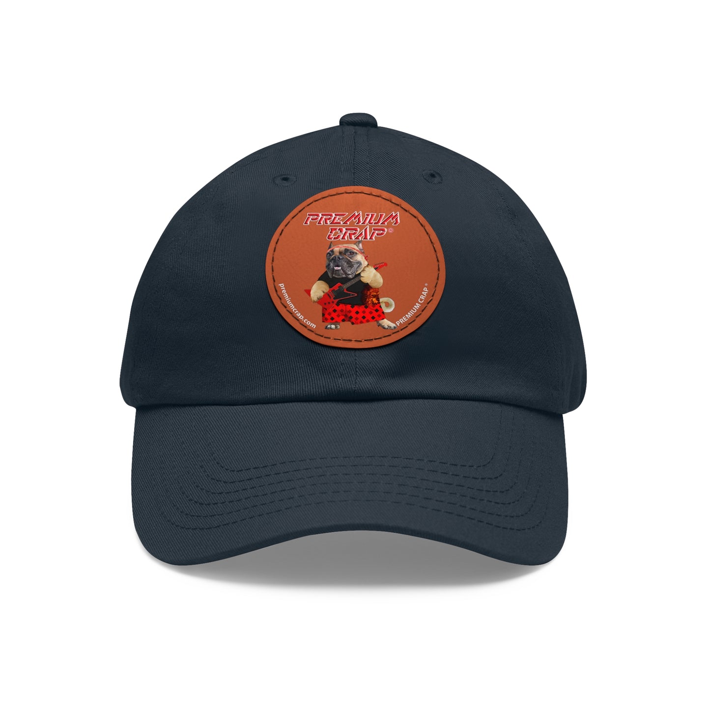 Premium Crap II Dad Hat with Leather Patch (Round)