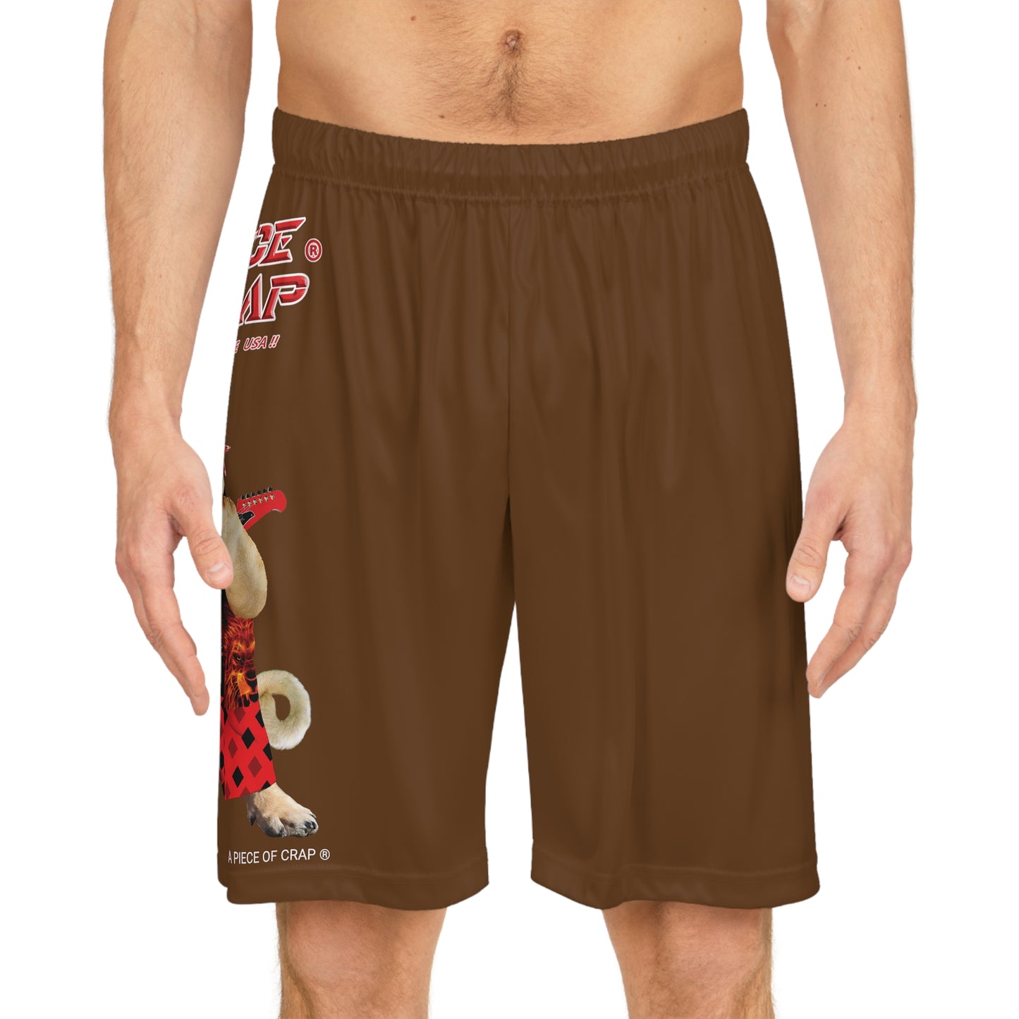 A Piece Of Crap II Basketball Shorts - Brown