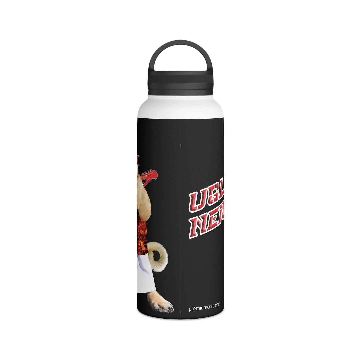 Ugly Neighbor Stainless Steel Water Bottle, Handle Lid