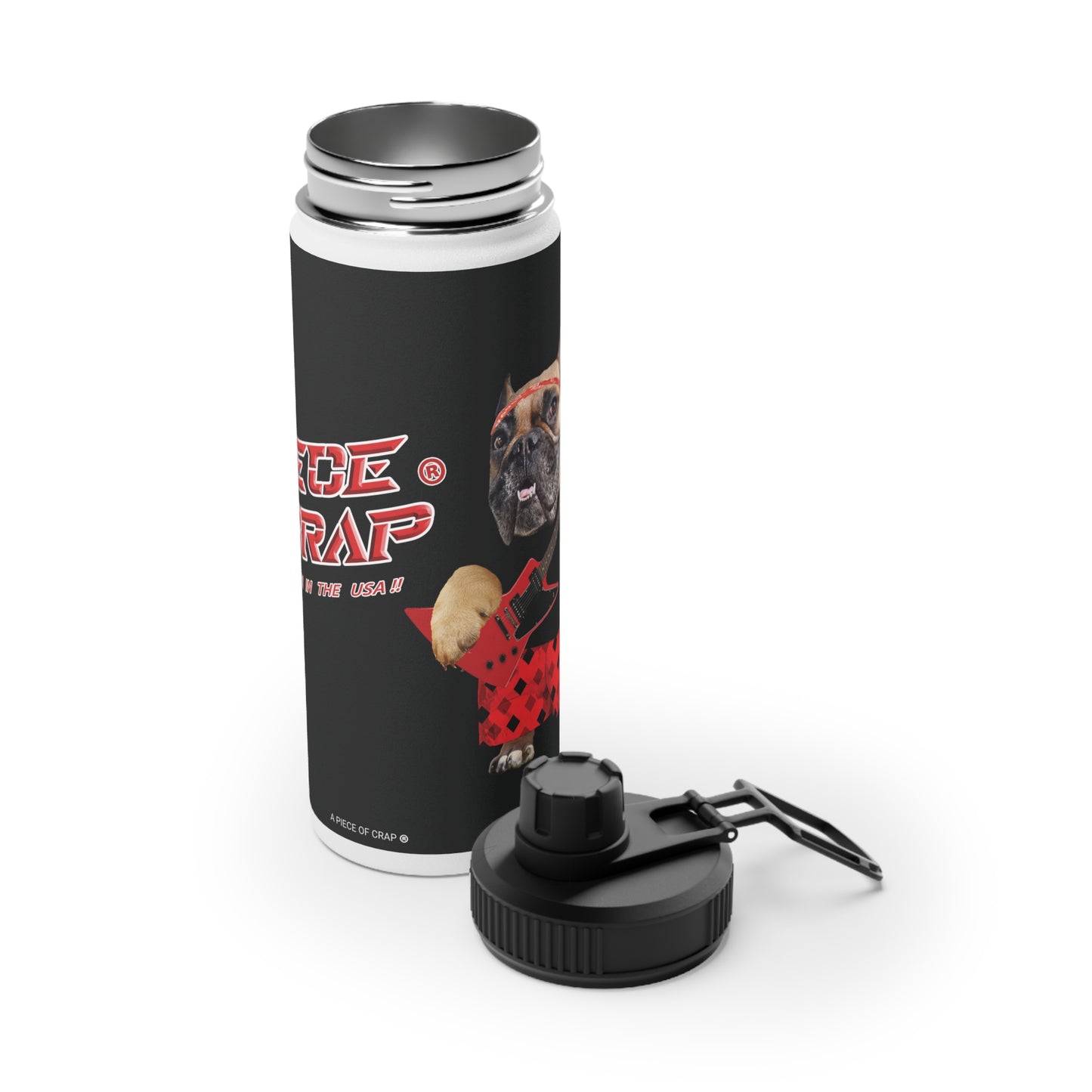 A Piece of Crap II Stainless Steel Water Bottle, Sports Lid
