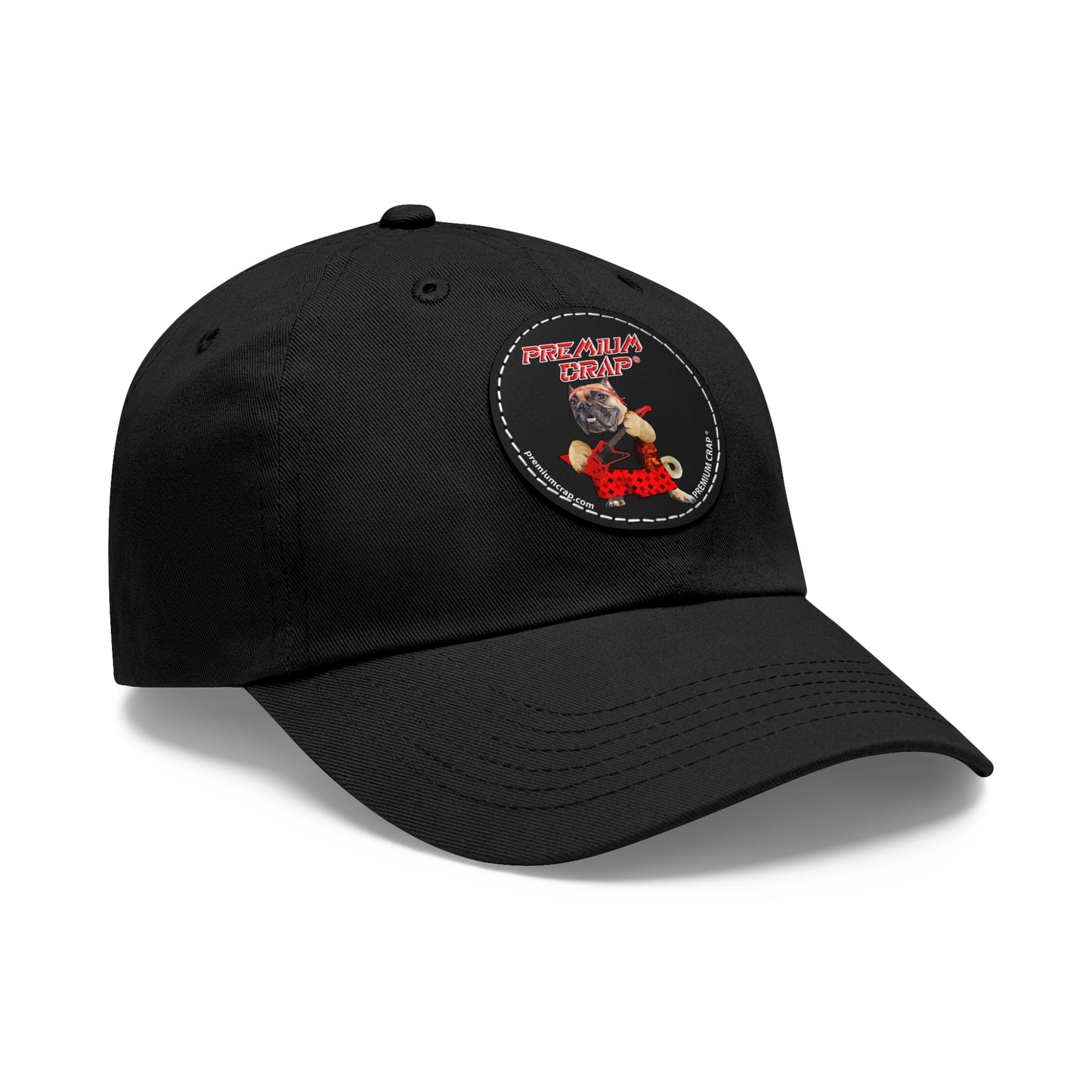 Premium Crap II Dad Hat with Leather Patch (Round)