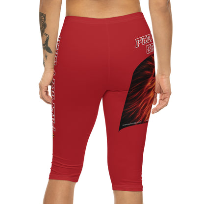 Premium Crap Capri-Cious Leggings - Dark Red