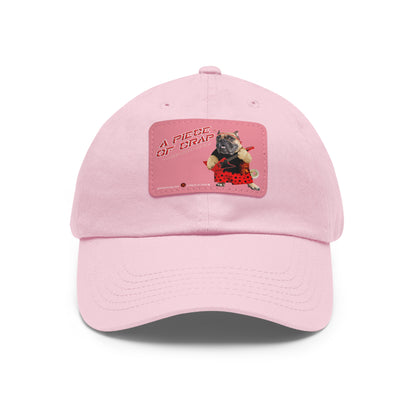 A Piece of Crap II Dad Hat with Leather Patch (Round)