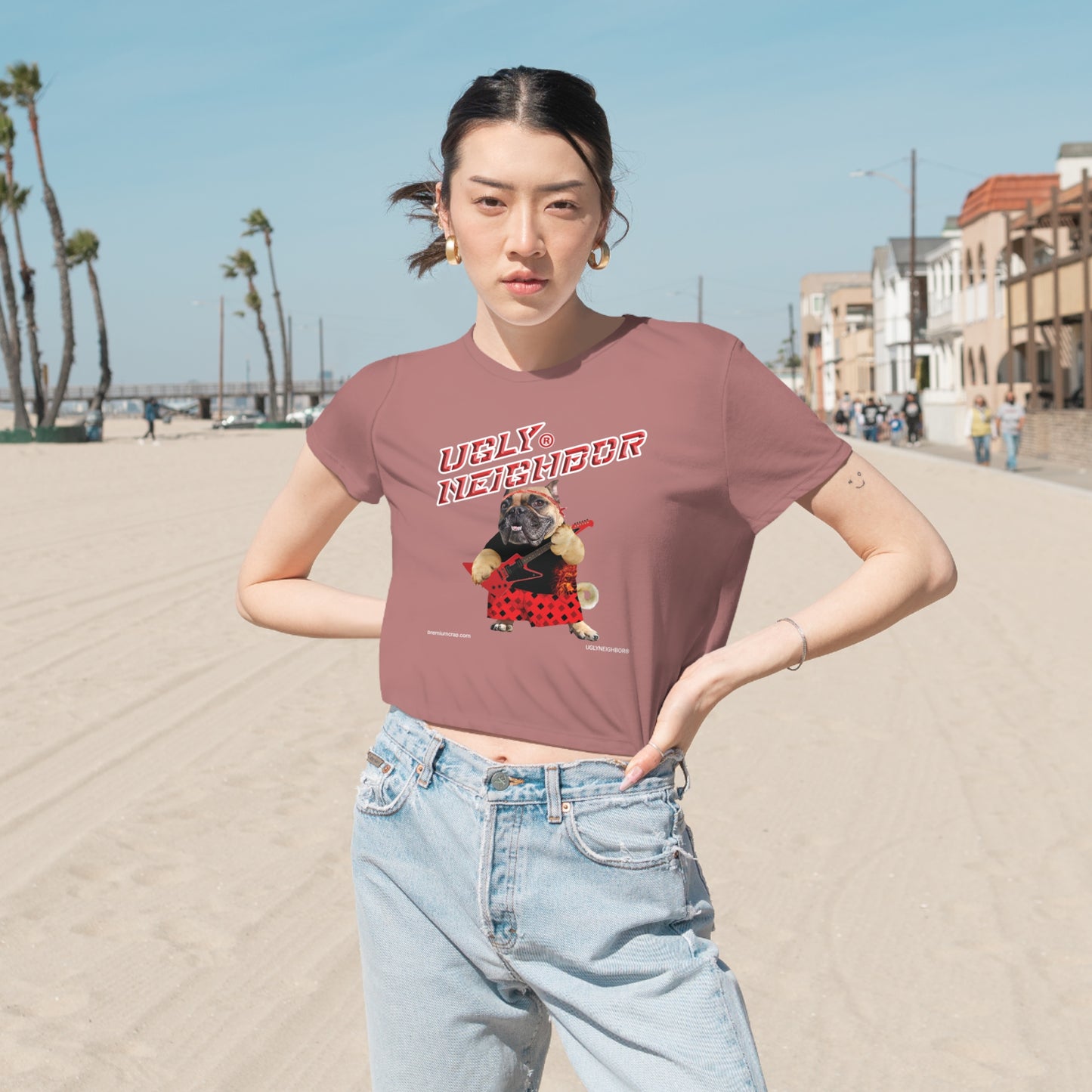 Ugly Neighbor II Women's Flowy Cropped Tee