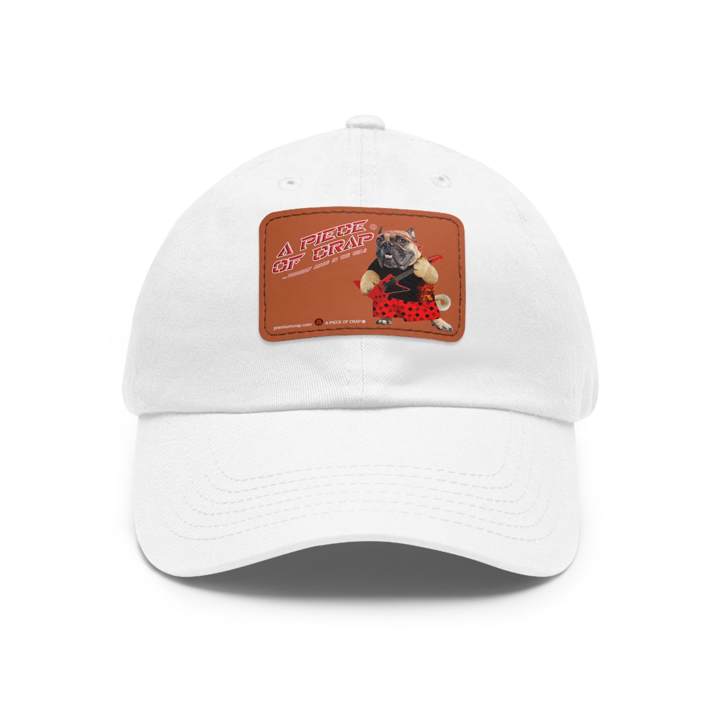 A Piece of Crap II Dad Hat with Leather Patch (Round)