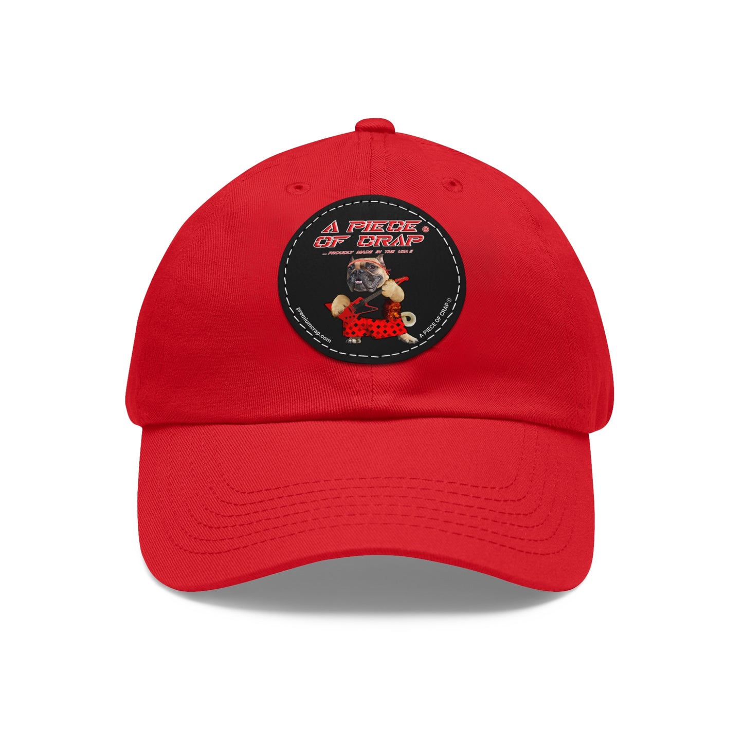 A Piece of Crap II Dad Hat with Leather Patch (Rectangle)