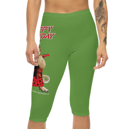 Crappy Birthday II Women’s Capri Leggings - Green