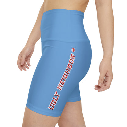 Ugly Neighbor II Women's Workout Shorts - Light Blue