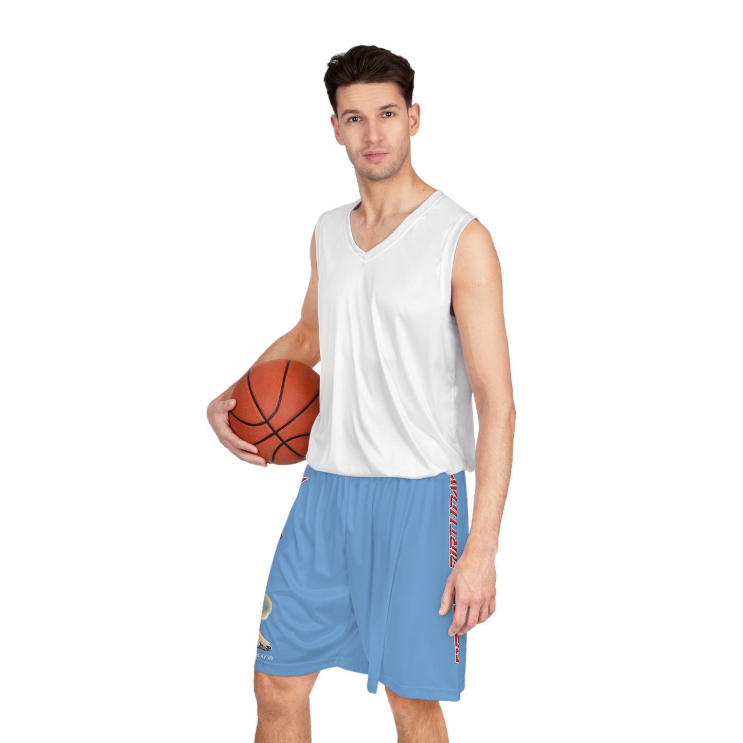 Crappy Birthday II Basketball Shorts - Light Blue