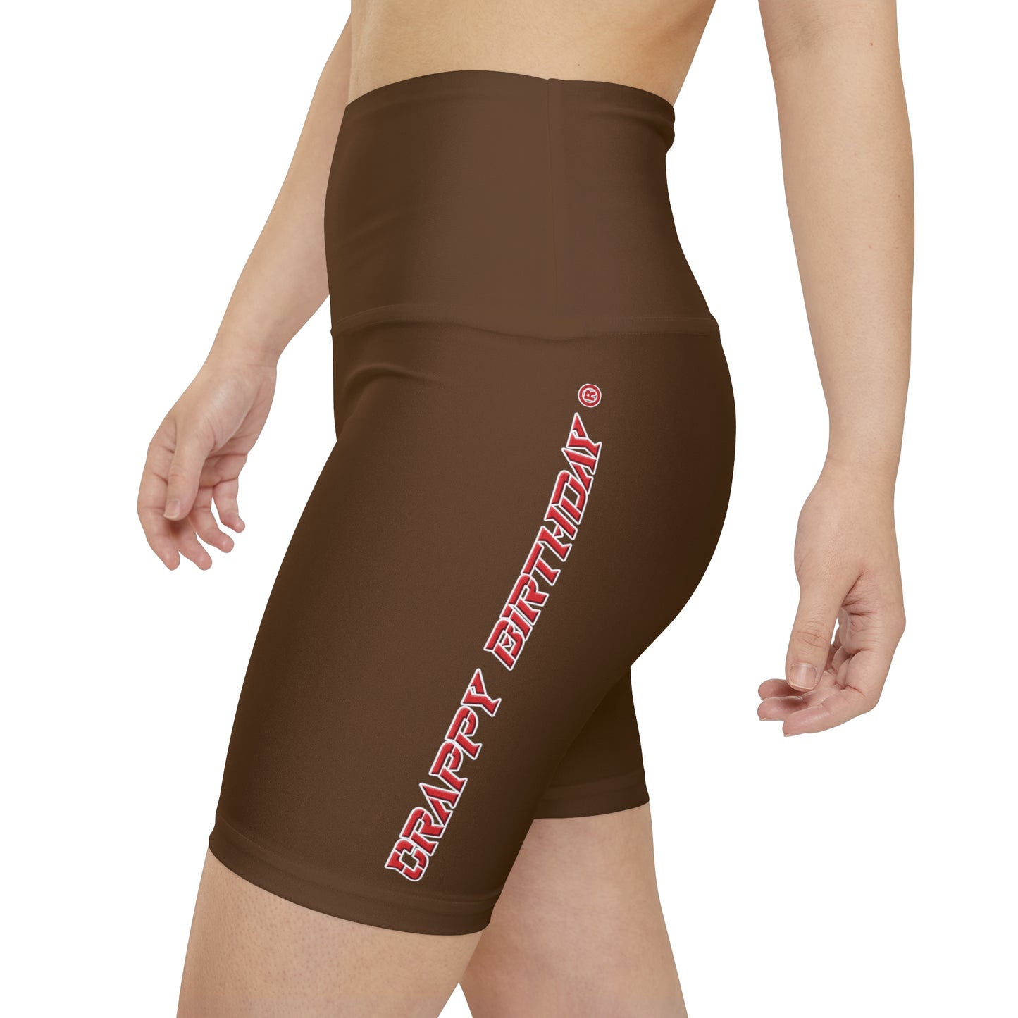 Crappy Birthday II Women's Workout Shorts - Brown