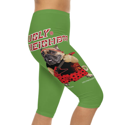 Ugly Neighbor II Women’s Capri Leggings - Green