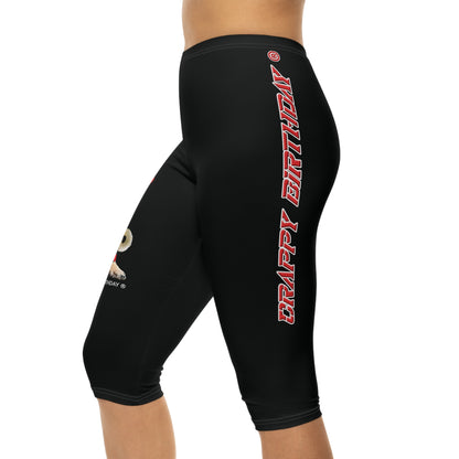 Crappy Birthday II Women’s Capri Leggings - Black