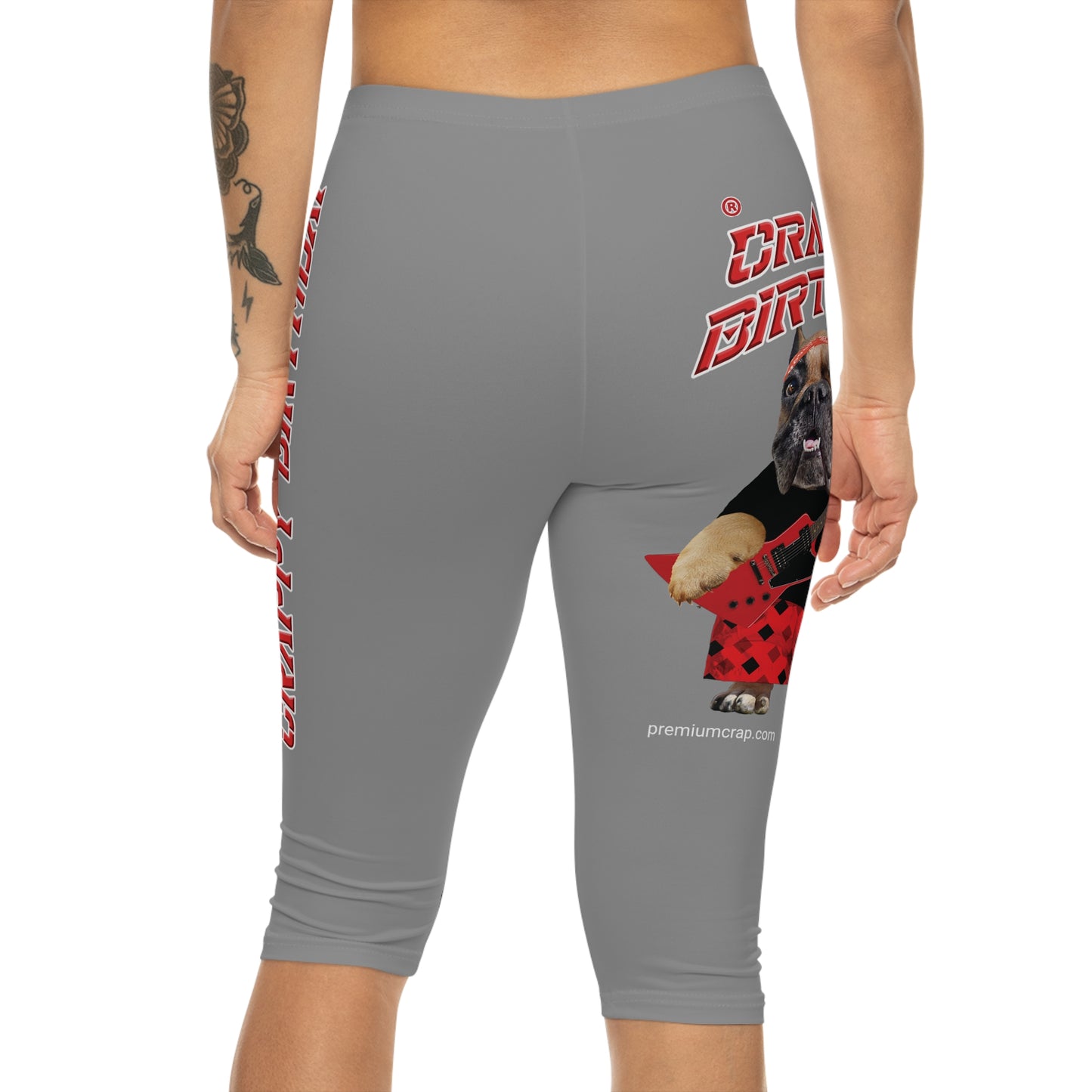 Crappy Birthday II Women’s Capri Leggings - Grey