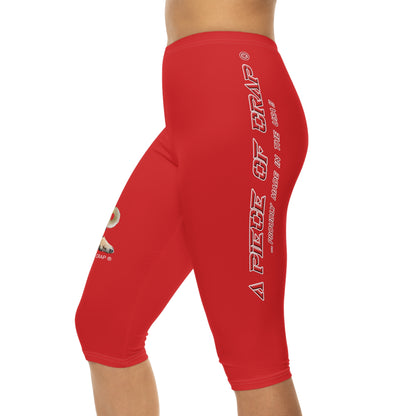 A Piece Of Crap II Women’s Capri Leggings - Red