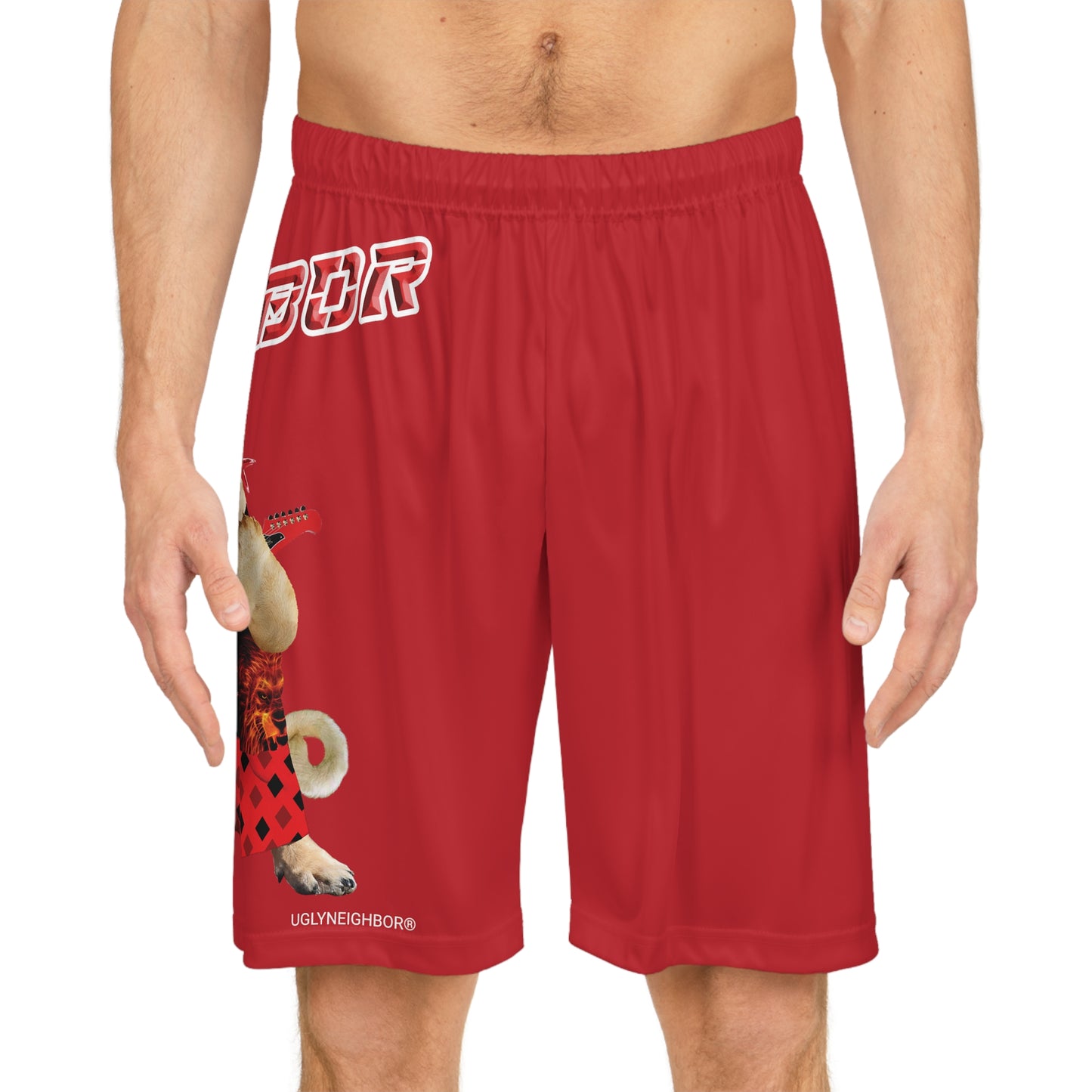 Ugly Neighbor II Basketball Shorts - Dark Red
