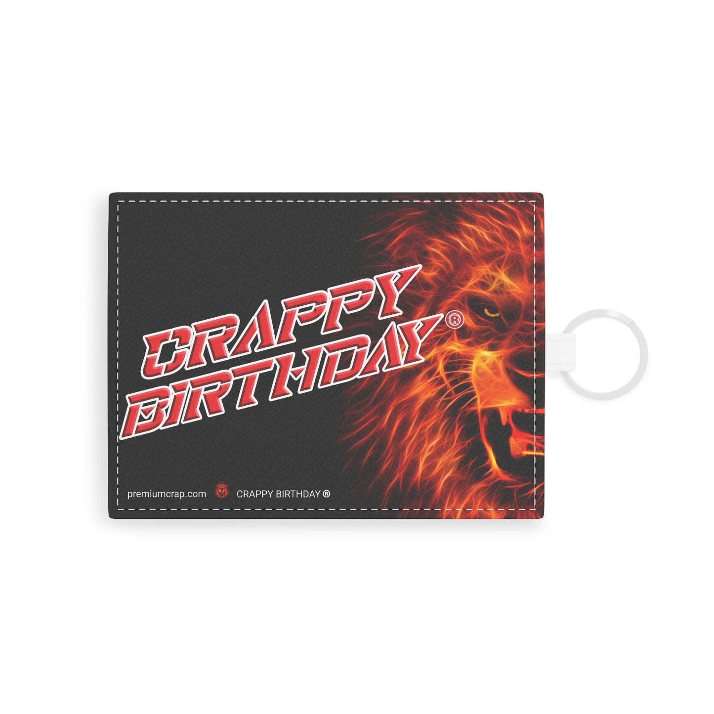 Crappy Birthday Saffiano Leather Card Holder