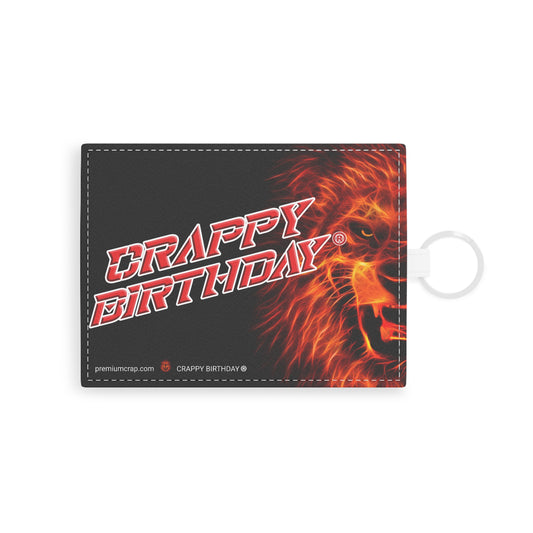 Crappy Birthday Saffiano Leather Card Holder