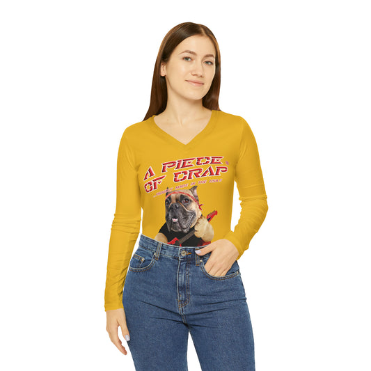 A Piece Of Crap II Women's Long Sleeve V-neck Shirt - Yellow