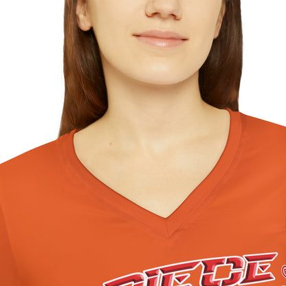 A Piece Of Crap II Women's Long Sleeve V-neck Shirt - Orange