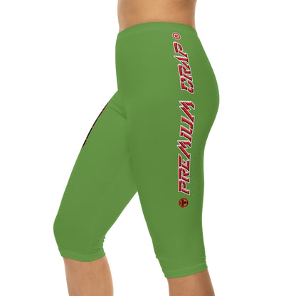 Premium Crap Capri-Cious Leggings - Green