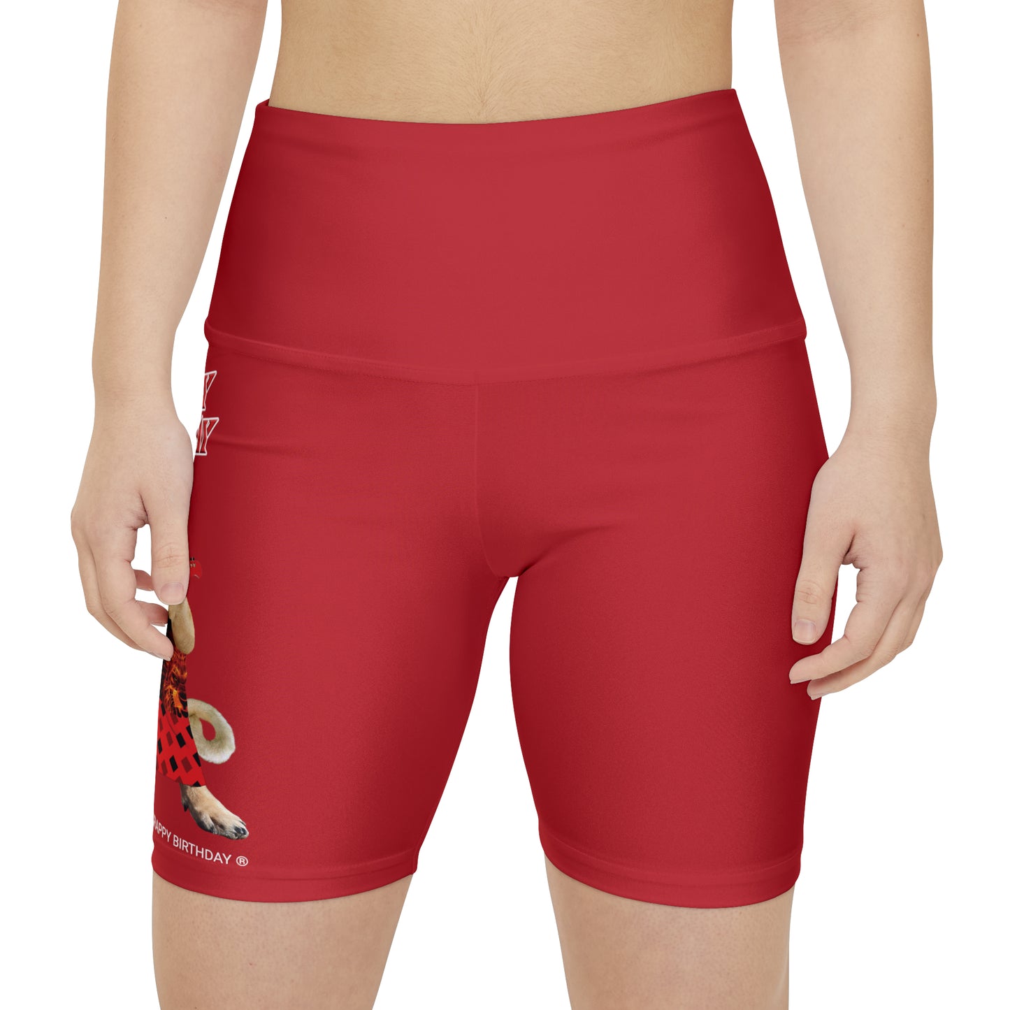 Crappy Birthday II Women's Workout Shorts - Dark Red