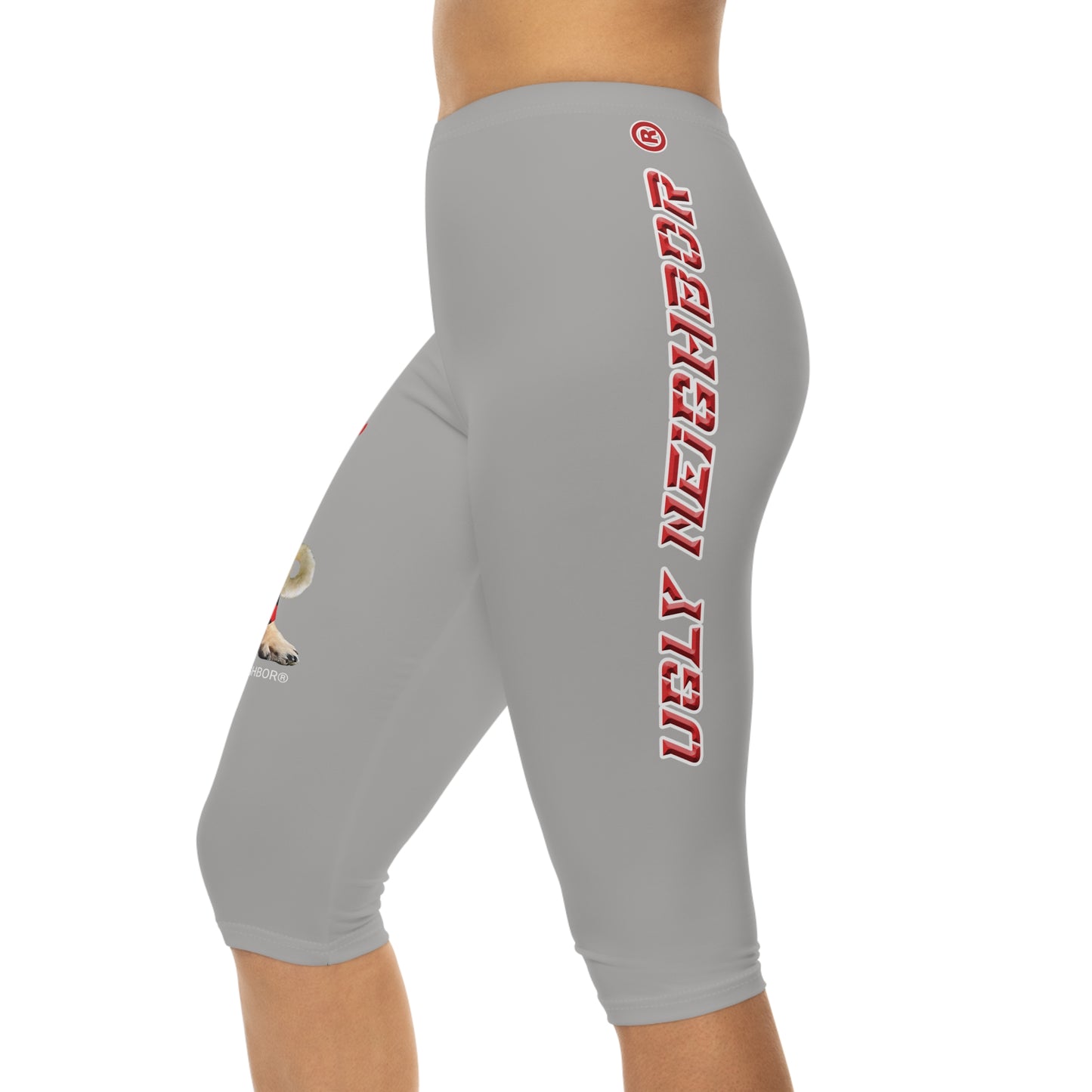 Ugly Neighbor II Women’s Capri Leggings - Light Grey