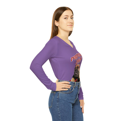 Premium Crap Women's Long Sleeve V-neck Shirt - Light Purple