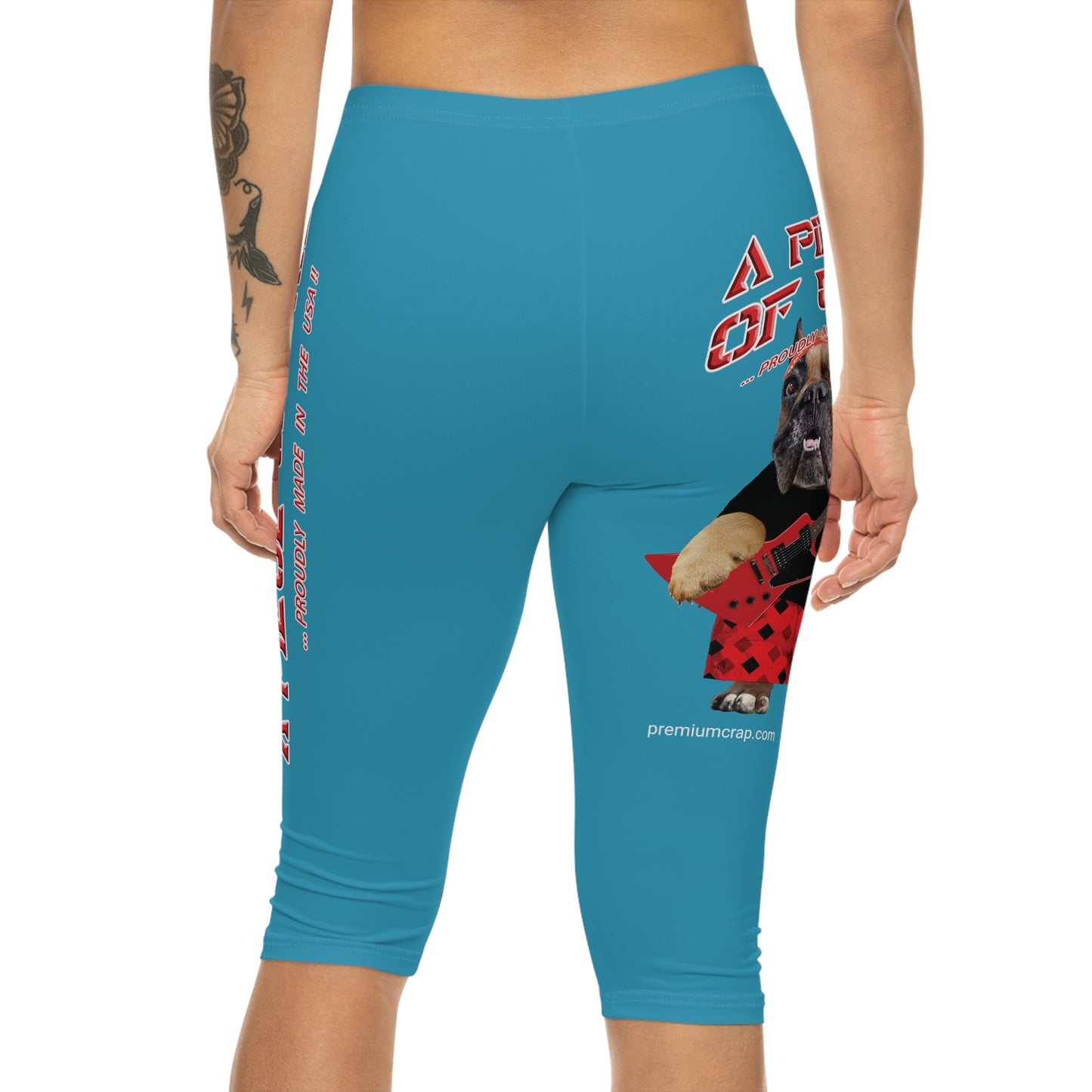 A Piece Of Crap II Women’s Capri Leggings - Turquoise