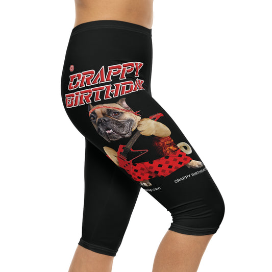 Crappy Birthday II Women’s Capri Leggings - Black