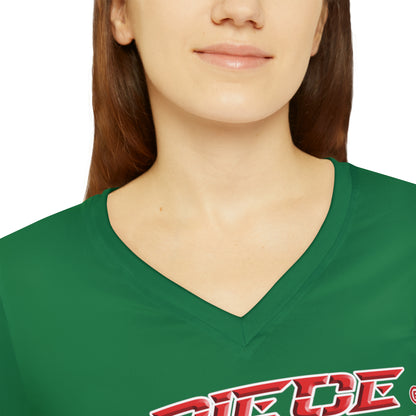 A Piece Of Crap II Women's Long Sleeve V-neck Shirt - Dark Green