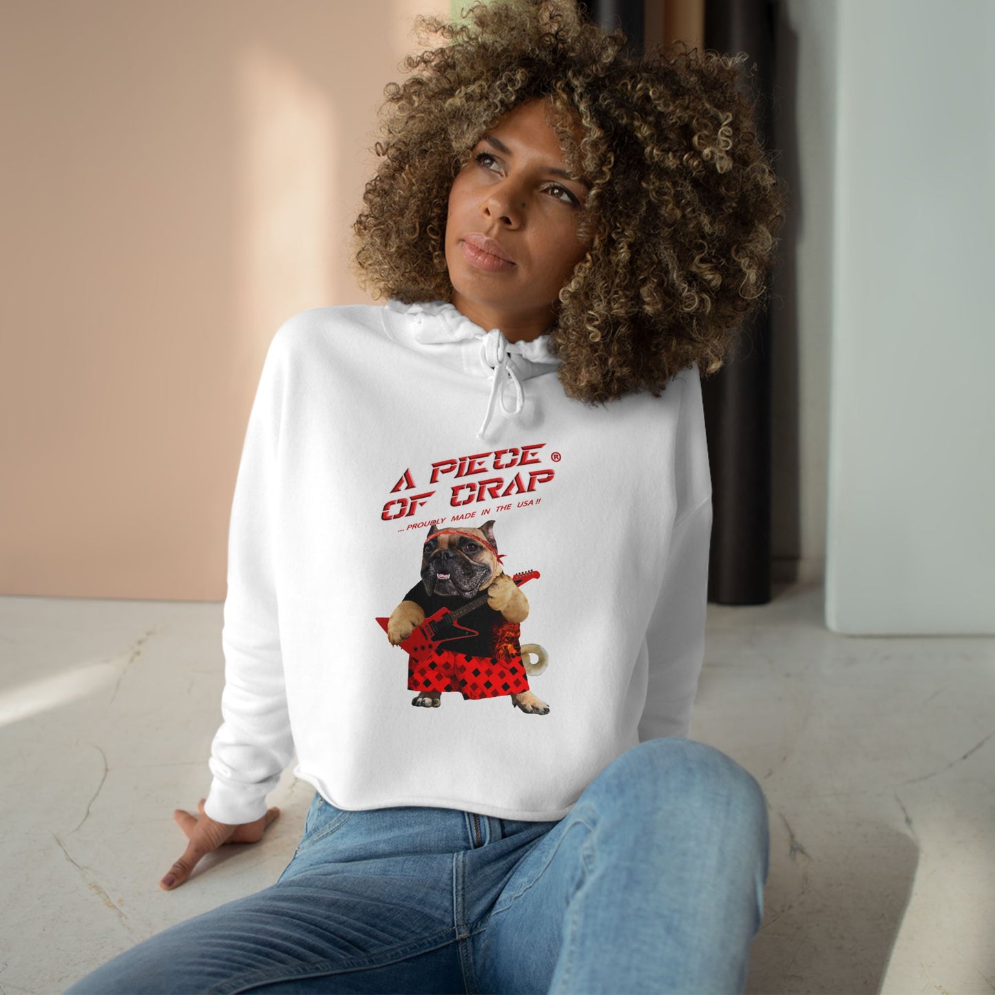 A Piece of Crap Cropped Hoodie