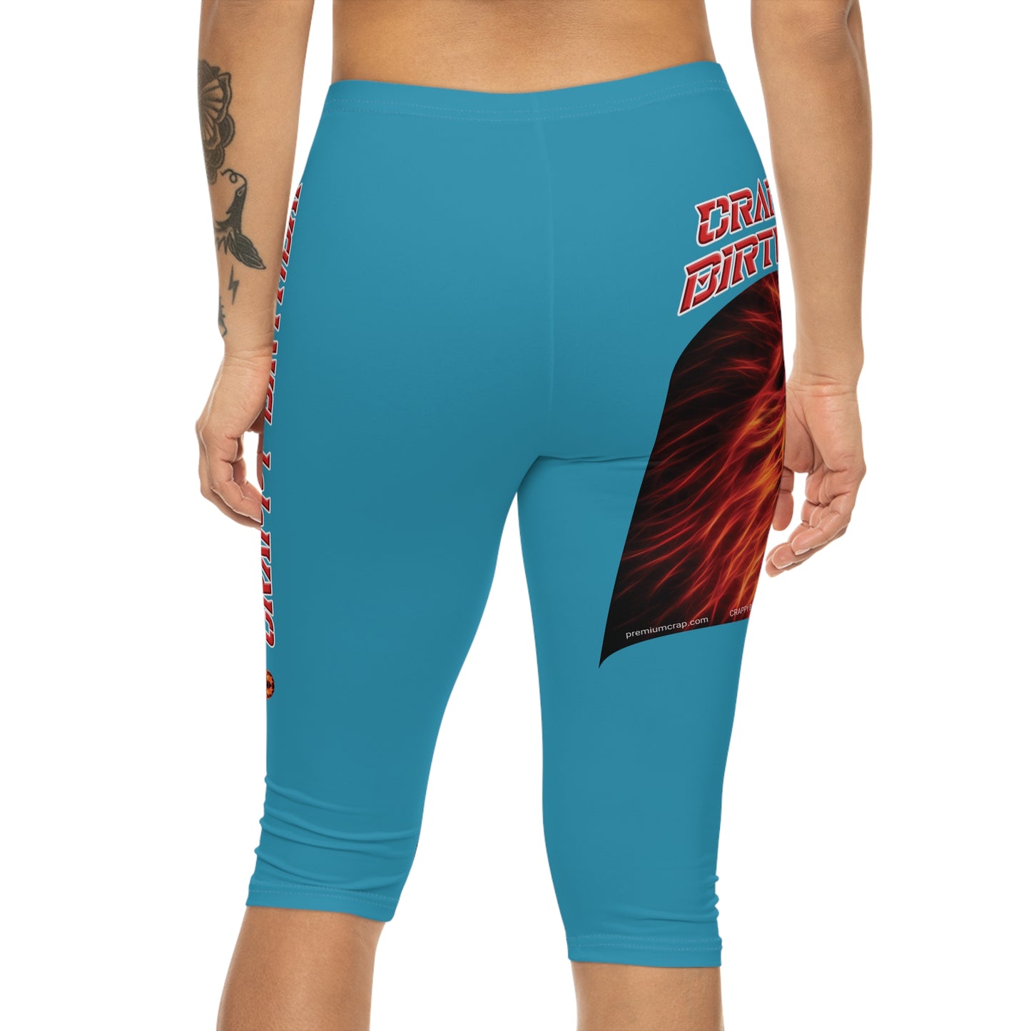 Crappy Birthday Capri-Cious Leggings - Turquoise