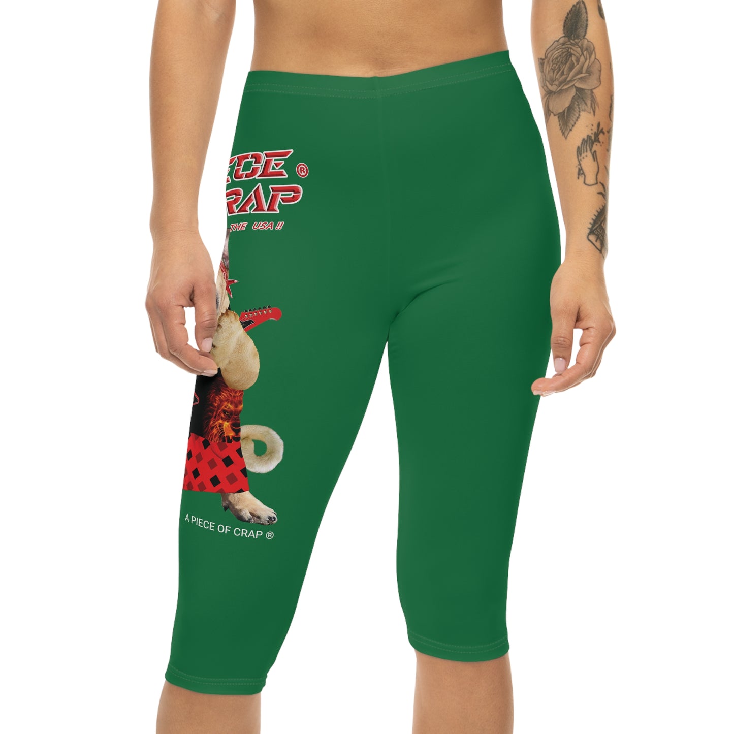 A Piece Of Crap II Women’s Capri Leggings - Dark Green