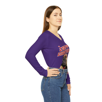 Crappy Birthday II Women's Long Sleeve V-neck Shirt - Purple