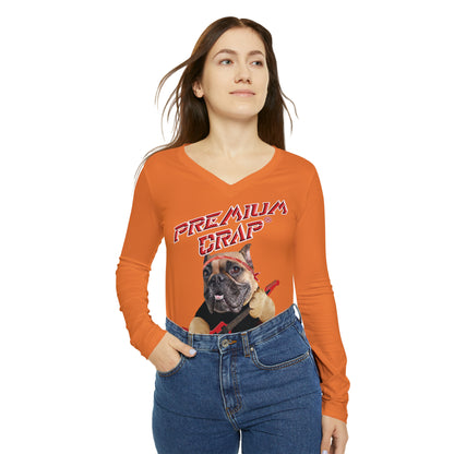 Premium Crap II Women's Long Sleeve V-neck Shirt - Crusta