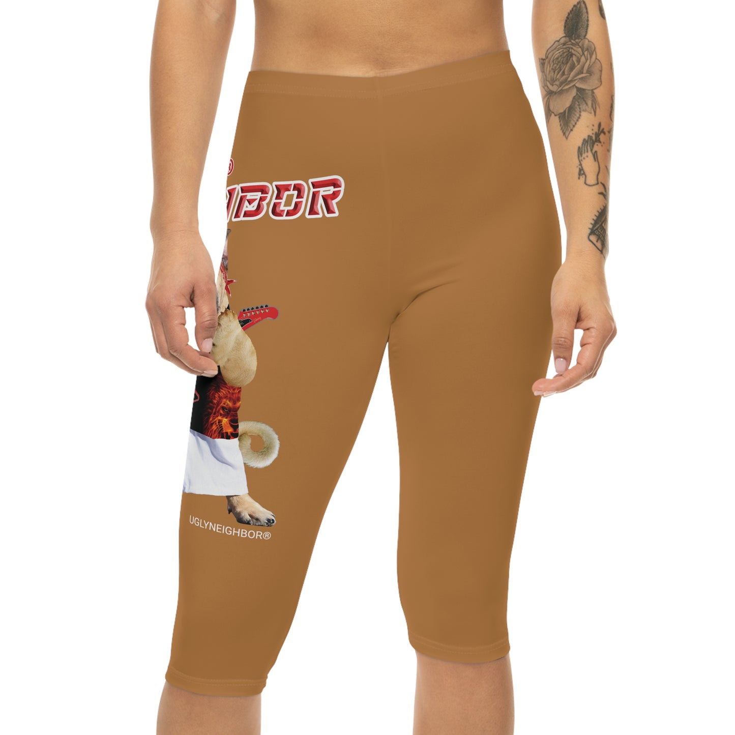 Ugly Neighbor Capri-Cious Leggings - Light Brown