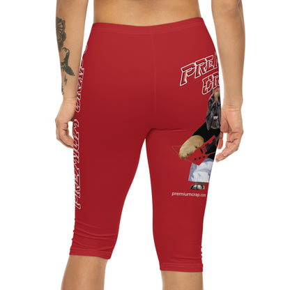 Premium Crap Women’s Capri Leggings - Dark Red