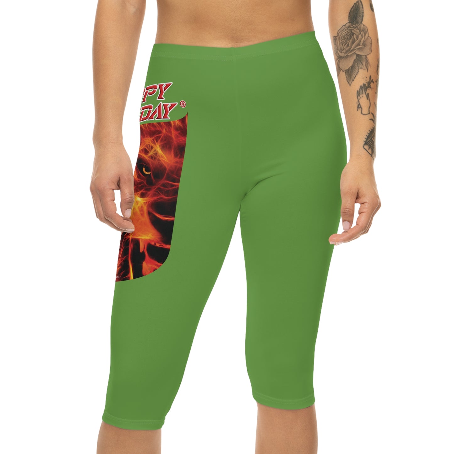 Crappy Birthday Capri-Cious Leggings - Green