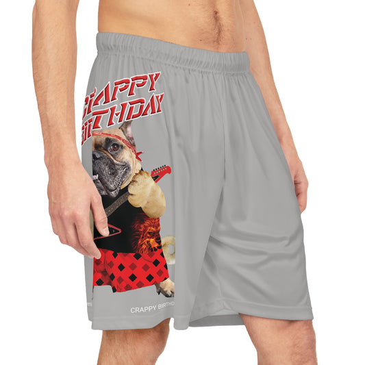 Crappy Birthday II Basketball Shorts - Light Grey