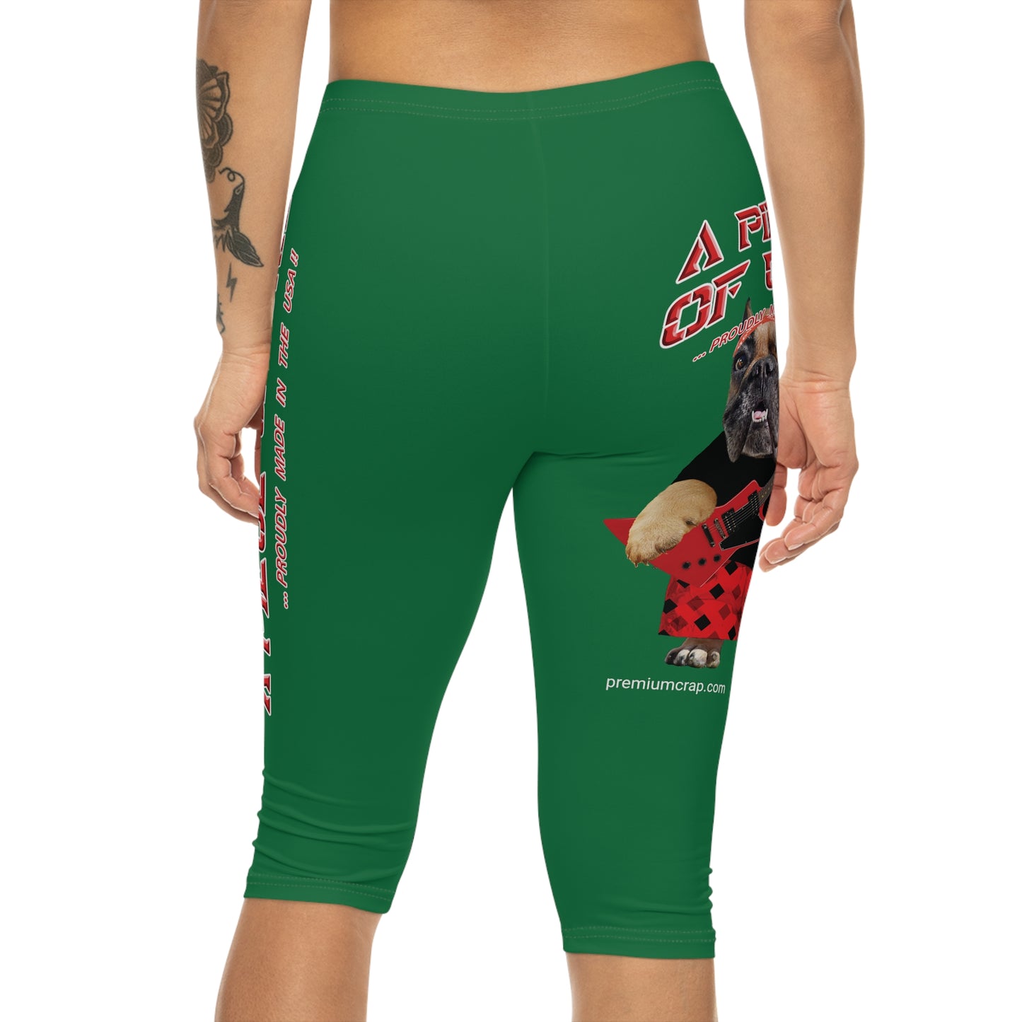 A Piece Of Crap II Women’s Capri Leggings - Dark Green