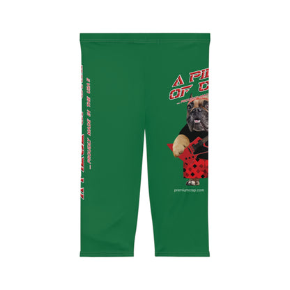 A Piece Of Crap II Women’s Capri Leggings - Dark Green